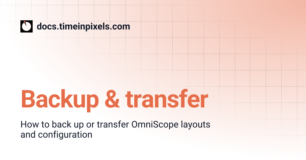 Backup & transfer | docs.timeinpixels.com