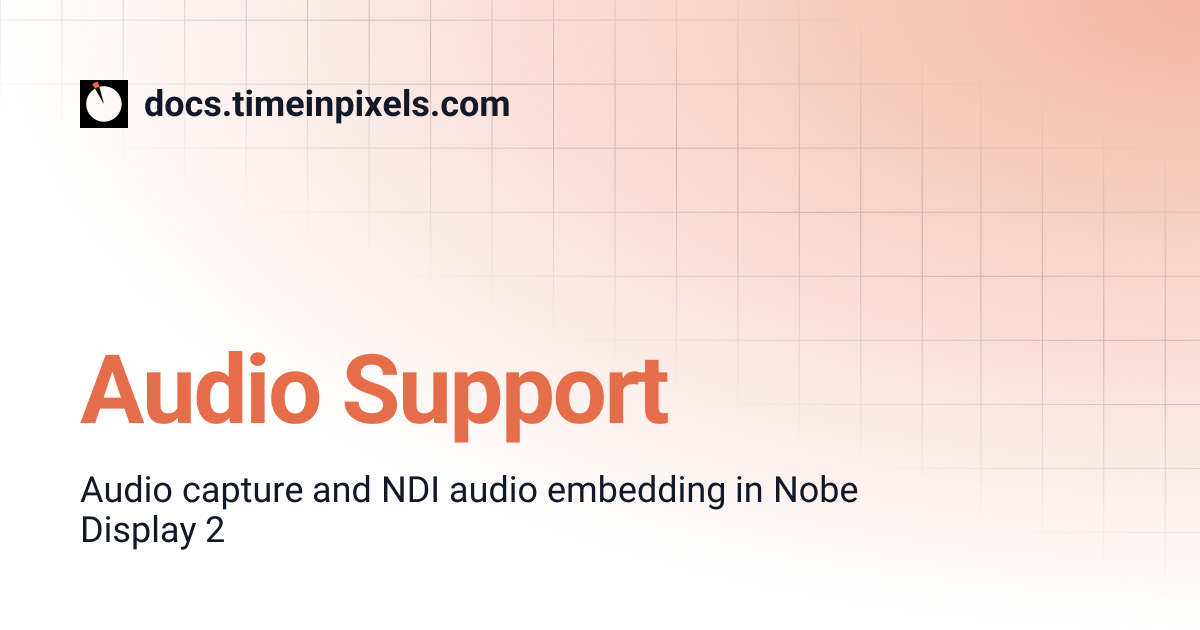 Audio Support | docs.timeinpixels.com